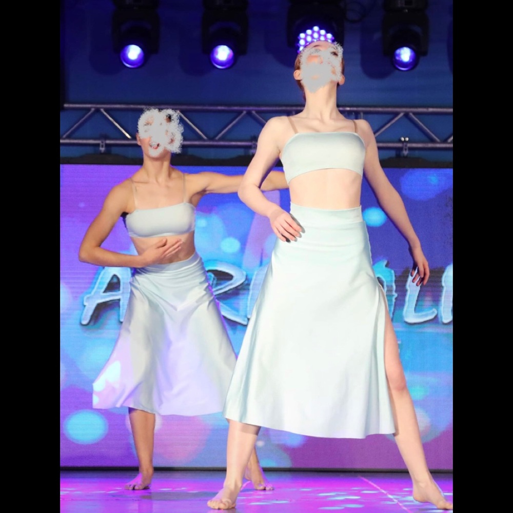 Custom dance competition costume ice blue adult small